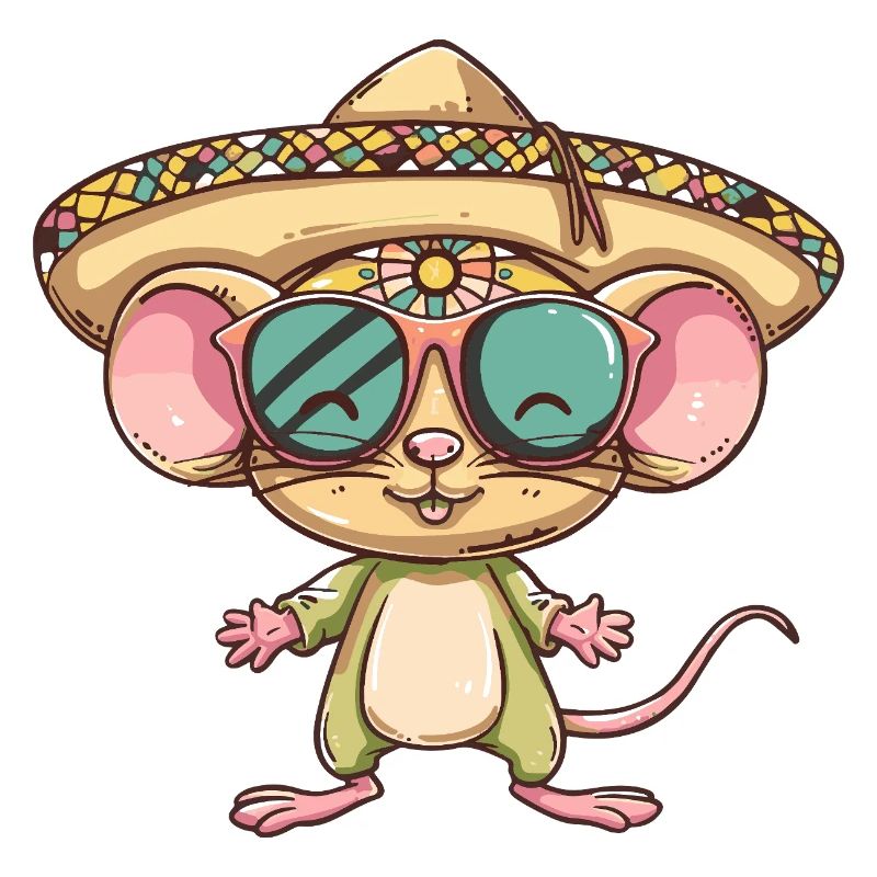 Mouse Comic Funny Sombrero