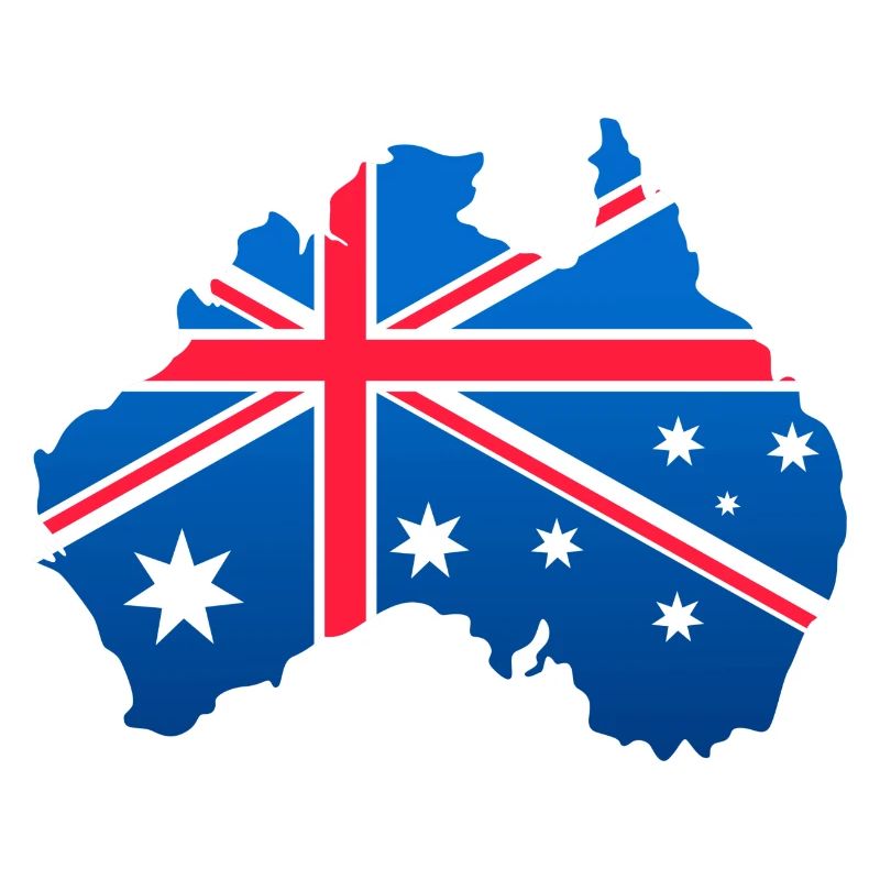 Drapeau australien en forme de continent