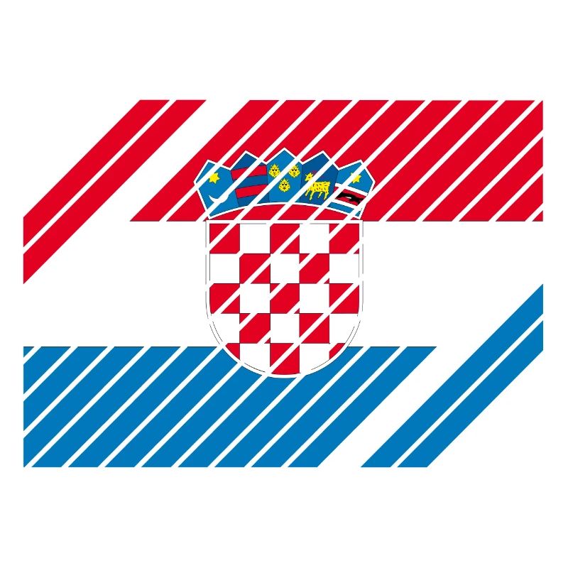 Drapeau national de Croatie - rayé