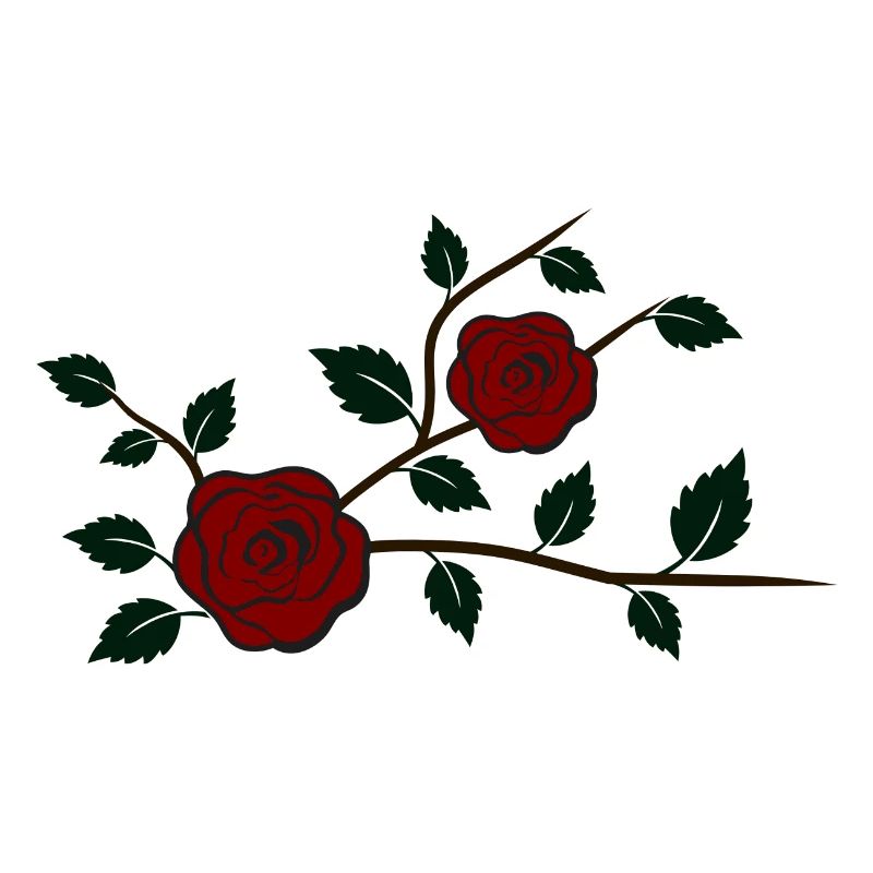 Branche de rose avec des fleurs