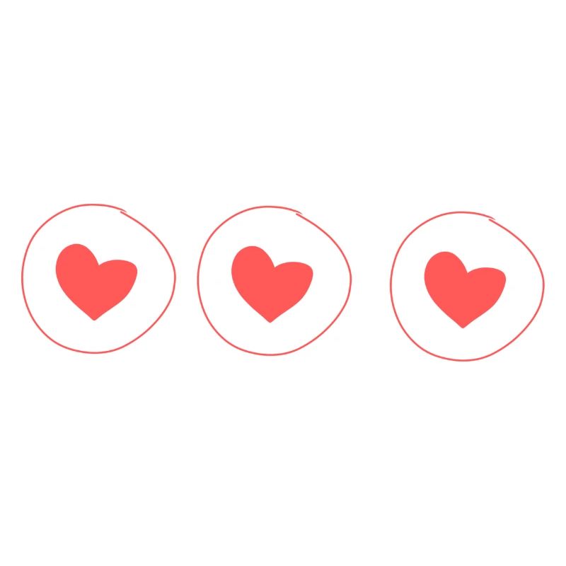 Heart Circle Symbol Shape Love Pattern Hearts Red