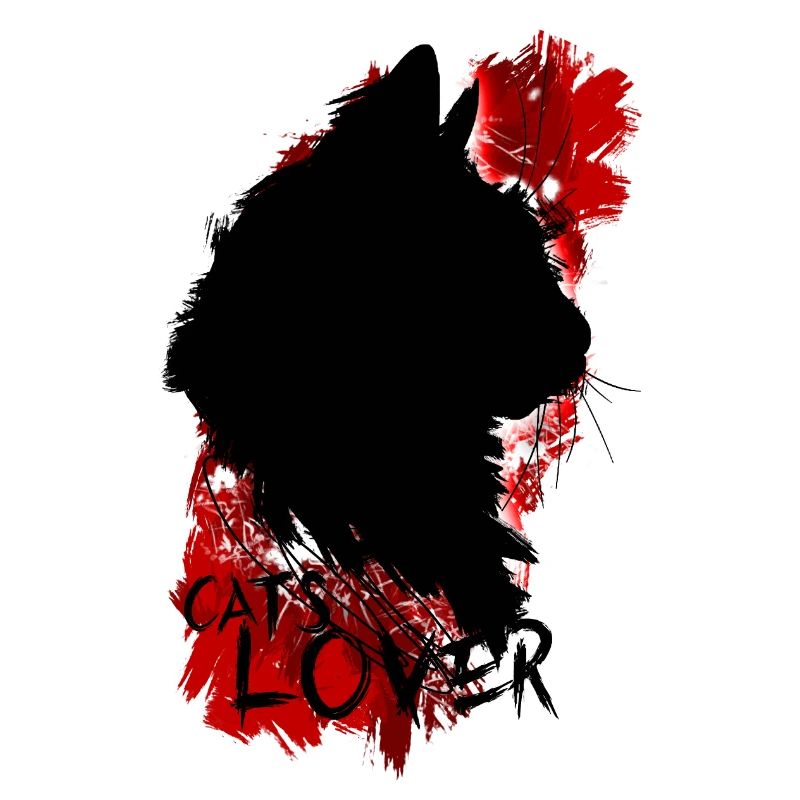 Cat lovers black red paint
