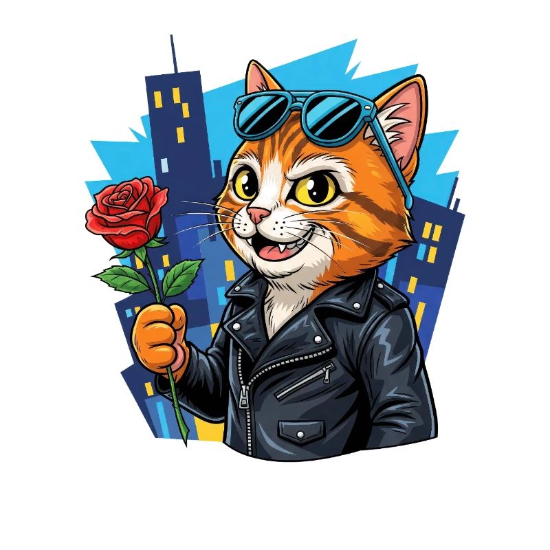 Cool Cat with Rose – Charm Offensive!