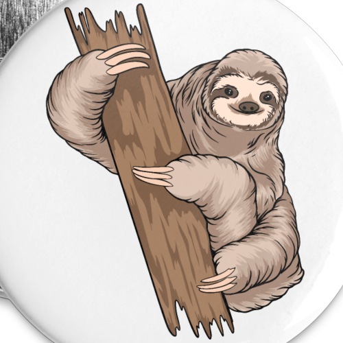 Kunterli loves sloths - #KUN-SLO-06 - cute - Buttons large 2.2''/56 mm (5-pack)
