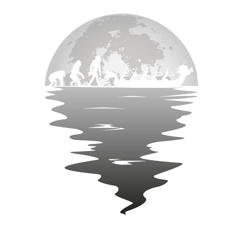Drachenboot Mond Paddel Paddler Team Evolution