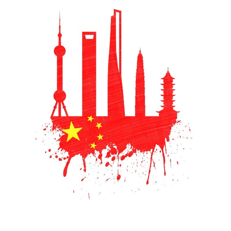 Shanghai Skyline drapeau chinois drapeau chinois
