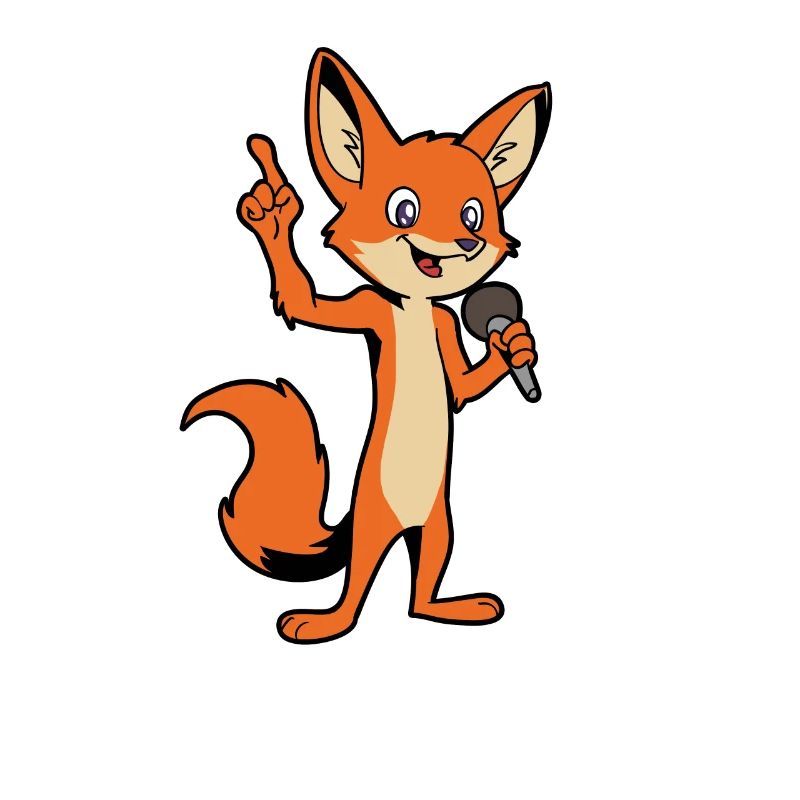 Singing vixen with microphone - Fuchs