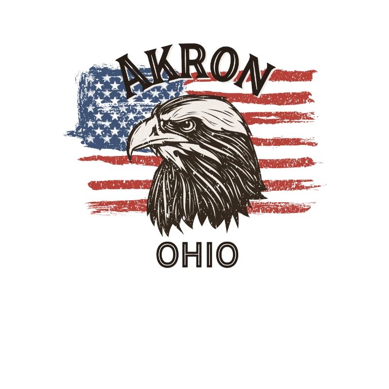 Drapeau des États-Unis Eagle Ohio Vintage Akron