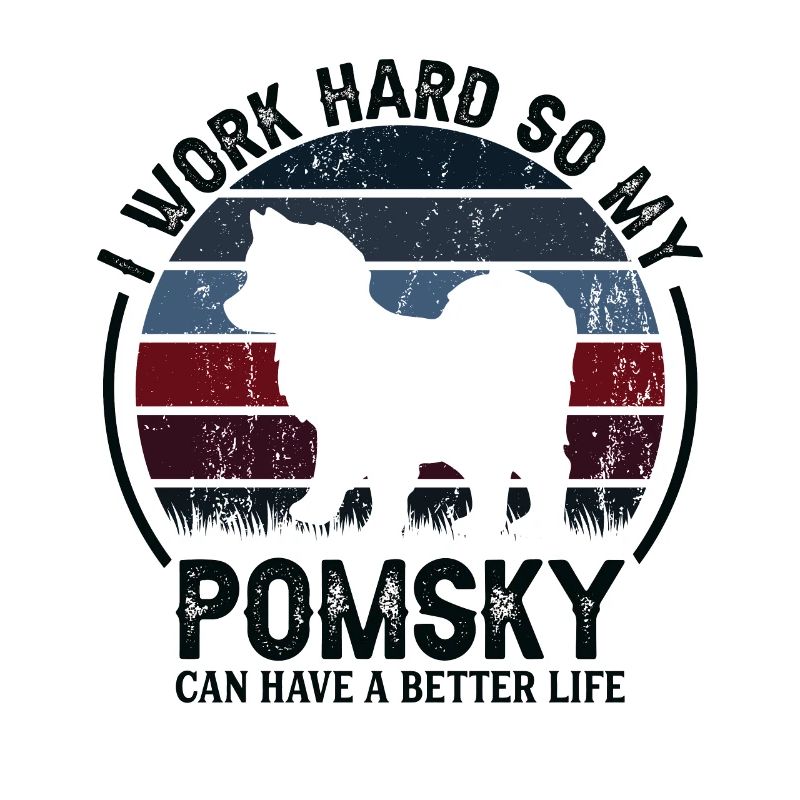 Work Hard - Retro Pomsky