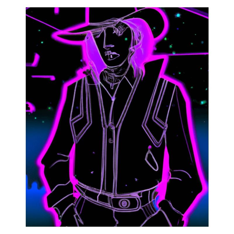 Goth Synthwave Outrun Goth Cowboy