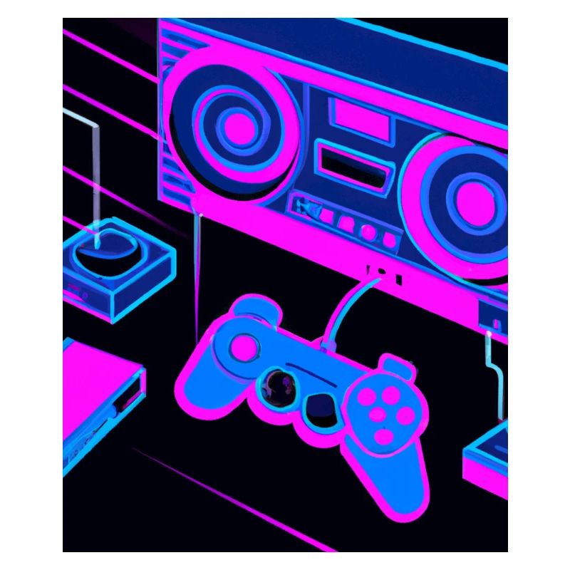 Vaporwave Aesthetic Gaming Console Controller