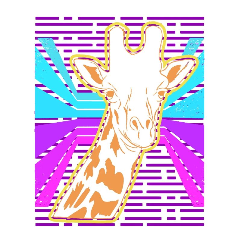 Awesome Giraffe Lover Vapor Wave Designs