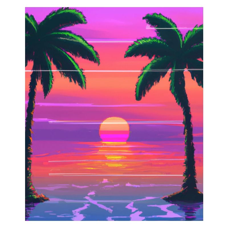 Vaporwave Sun Synthwave Sunset Palms