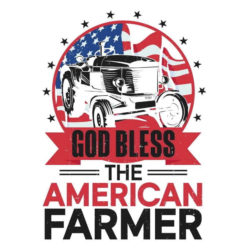 Farming Farmer Us American Flag