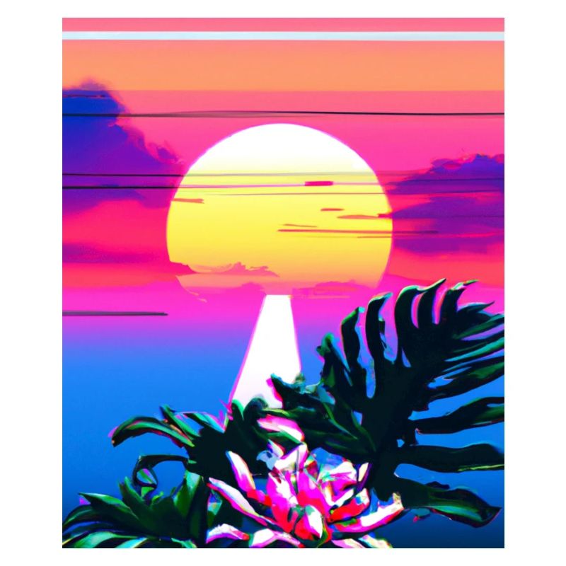 Synthwave Sun Hawaii Vaporwave Esthétique