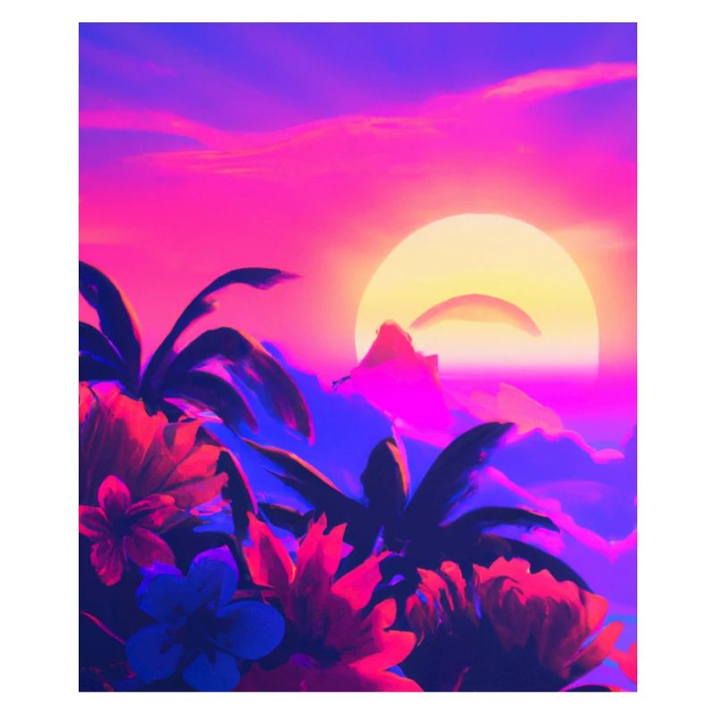 Synthwave Sun Hawaii Vaporwave Esthétique