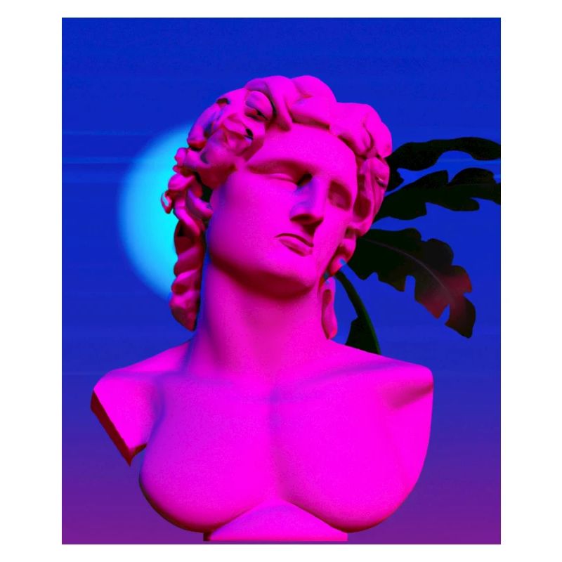 Vaporwave Statue Buste romain