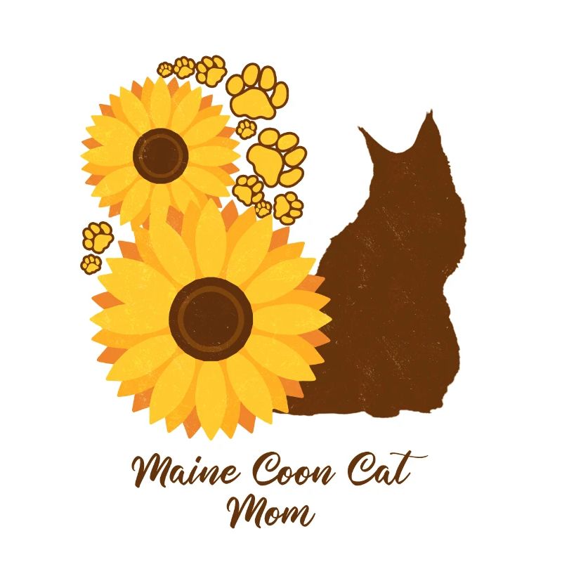 Sonnenblumen-Mutter - Maine-Coon-Katze