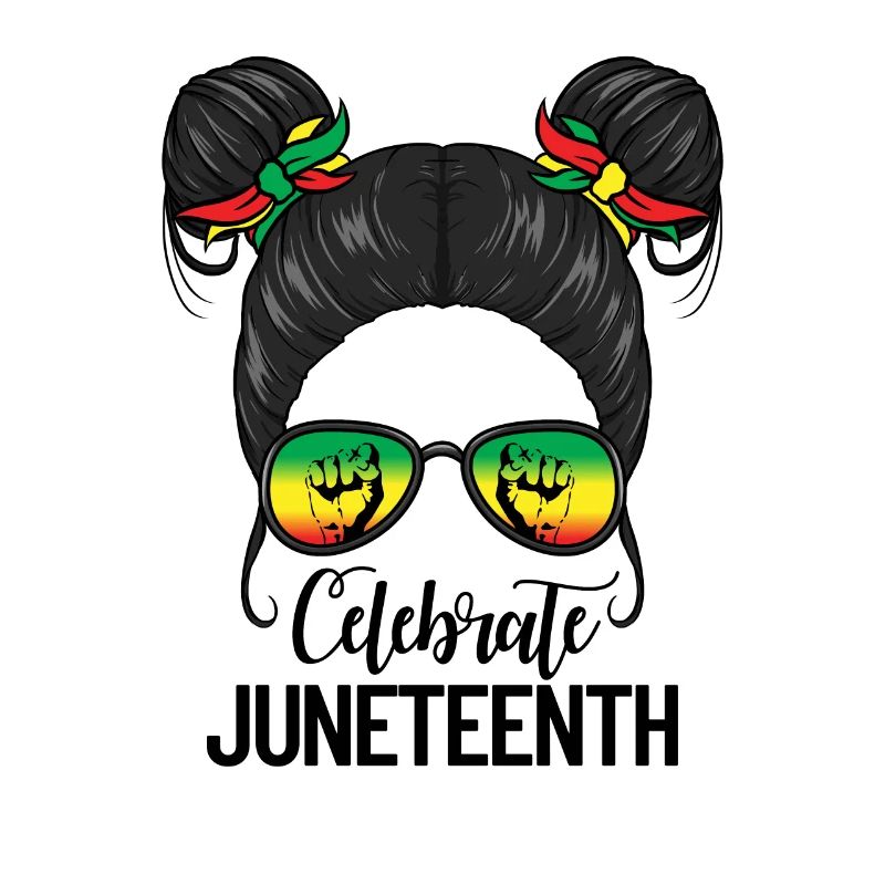 Célébrez Juneteenth Messy Bun Black Juneteenth