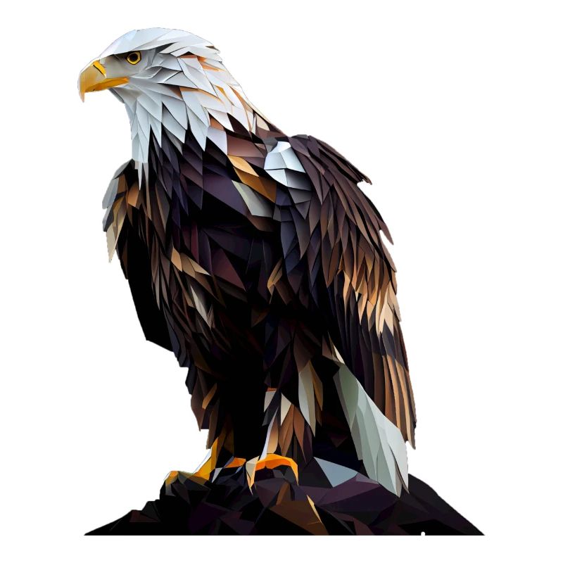 Cool polygon design with a bald eagle