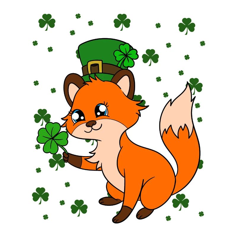 Cute Fox Clover St. Patrick's Day