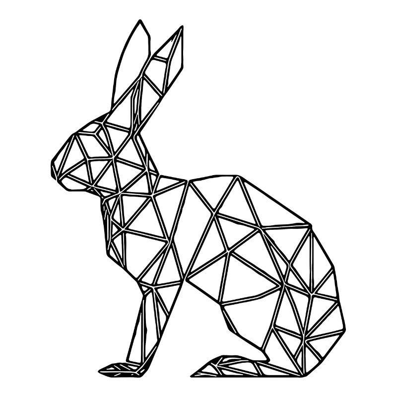 Geometric Rabbit Cute Lines Rabbit