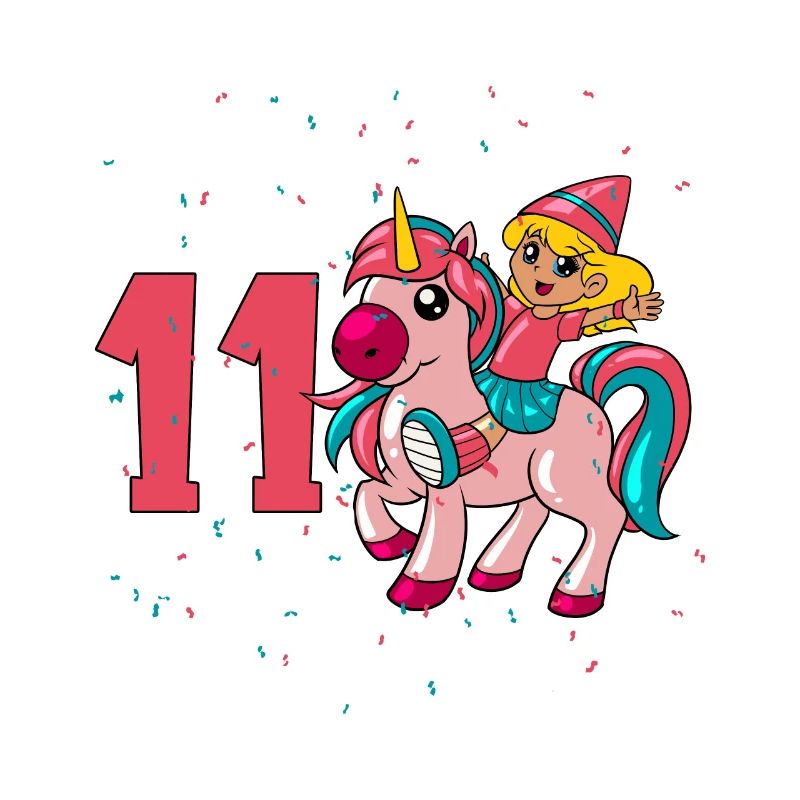 Mit Einhorn - Mädchen Geburtstag 11 Jahre