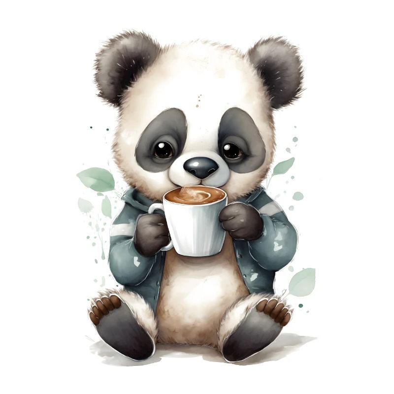 Koala mit Kaffee -Aquarellstil