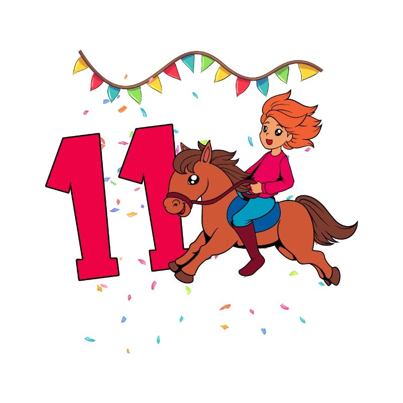 Mit Pferd - Mädchen Geburtstag 11 Jahre