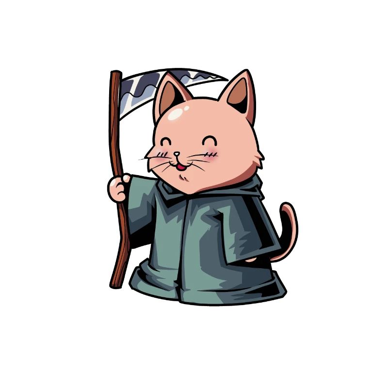 Cute Cat Grim Reaper