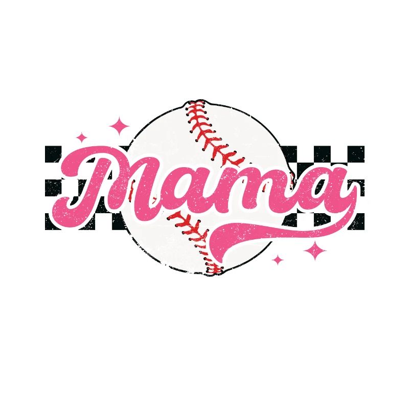 Karierter Baseball-Mama-Muttertag