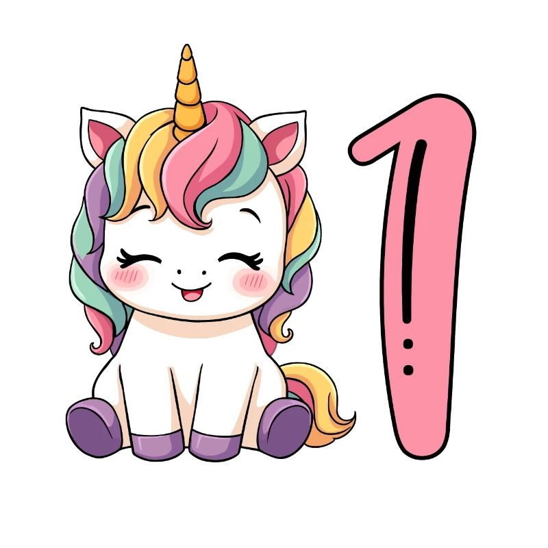 Kinder Einhorn 1. Geburtstag Ich bin schon Eins