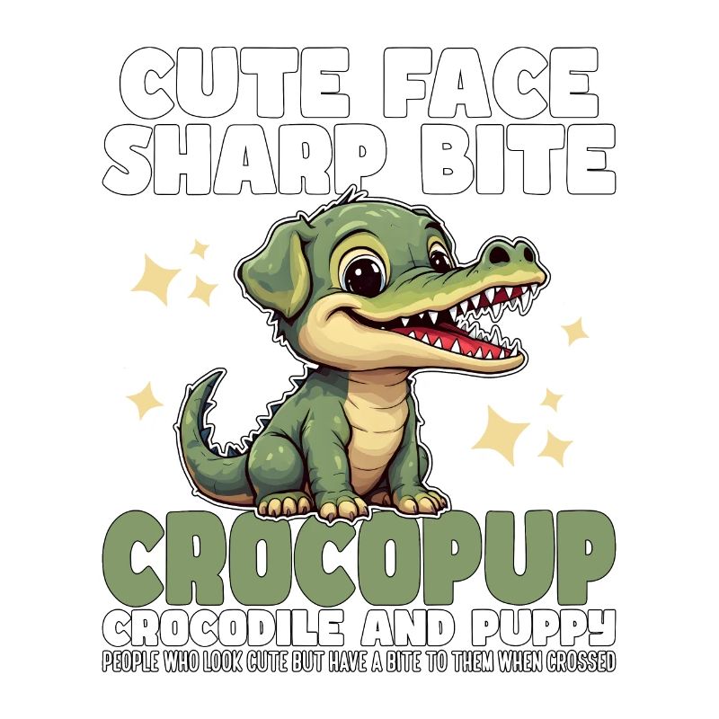 CUTE FACE SHARP BITE - CROCODILE AND PUPPY