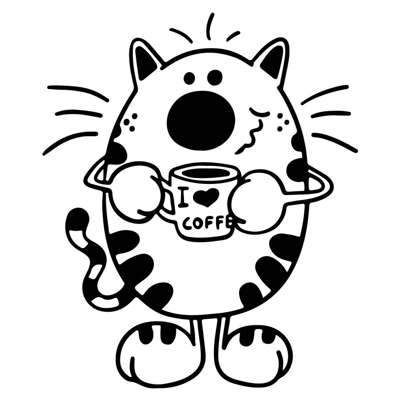 Chat avec café
