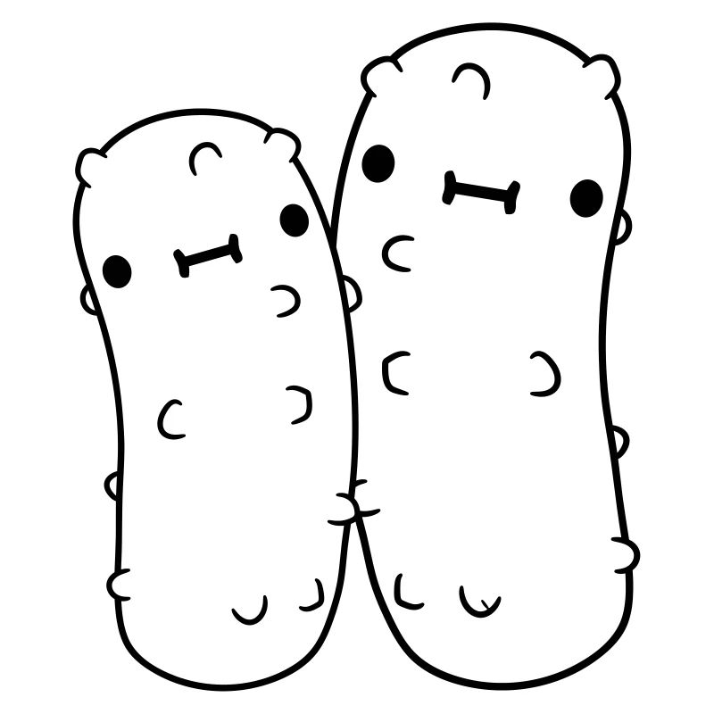 team 2 small cucumbers with