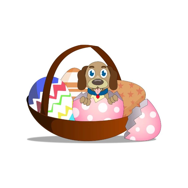 Easter dog Easter gift hatching eggs