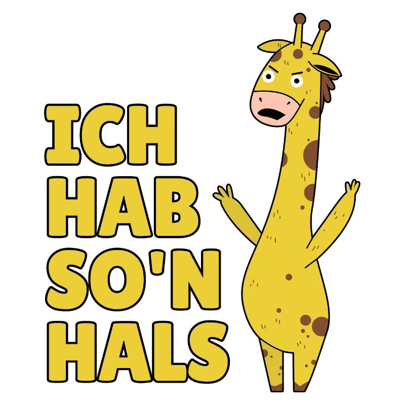 verärgerte wütende Giraffe mit langem Hals