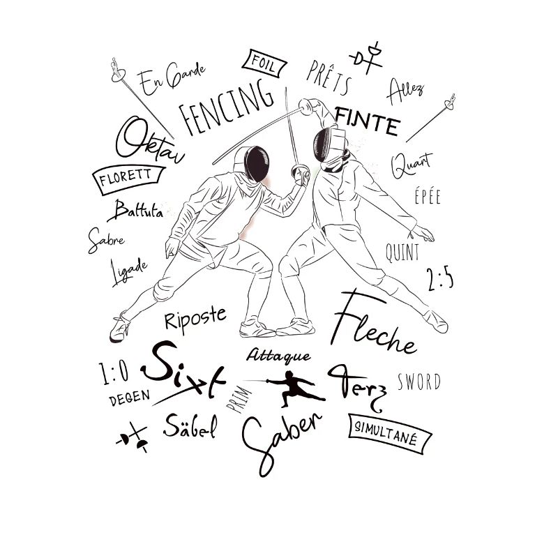 Fechten Begriffe Training Geschenk
