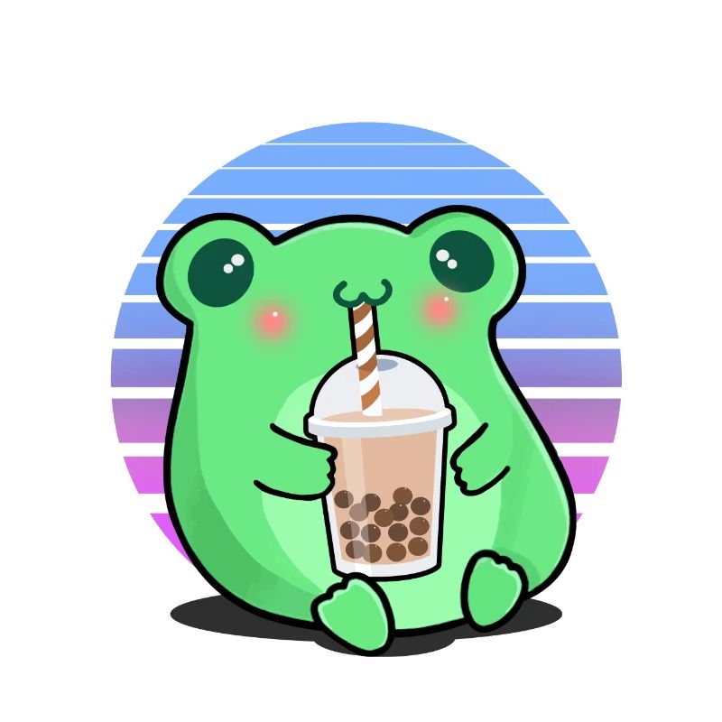 Frog Bubbe Tea Funny Drinking Frog Shake Humor
