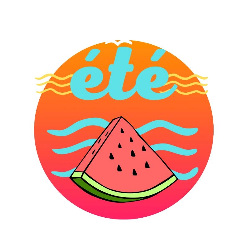 plage vacances à la mer été cercle pastèque soleil