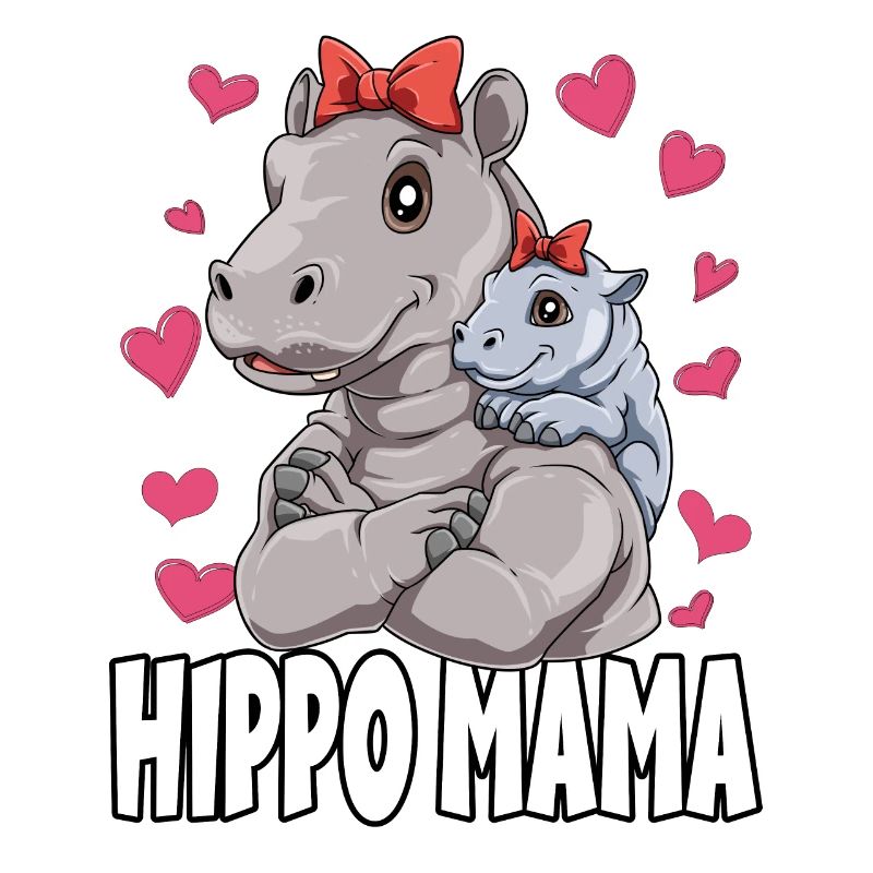 Hippo Mama Muttertag Mom Mutter Nilpferd
