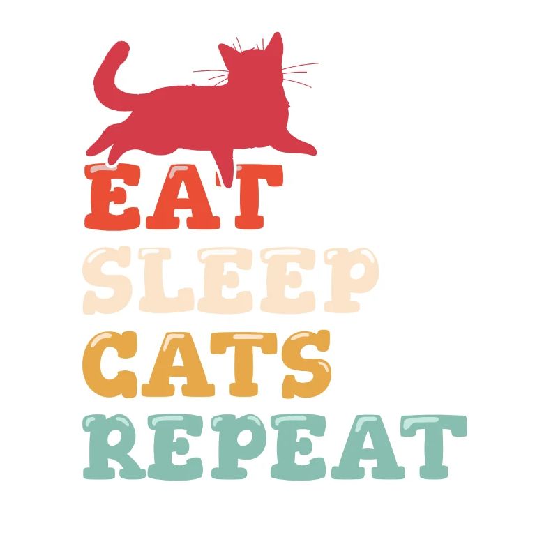 Manger Sommeil Chats Répéter Drôle De Chat Amant Mignon Chat Maman