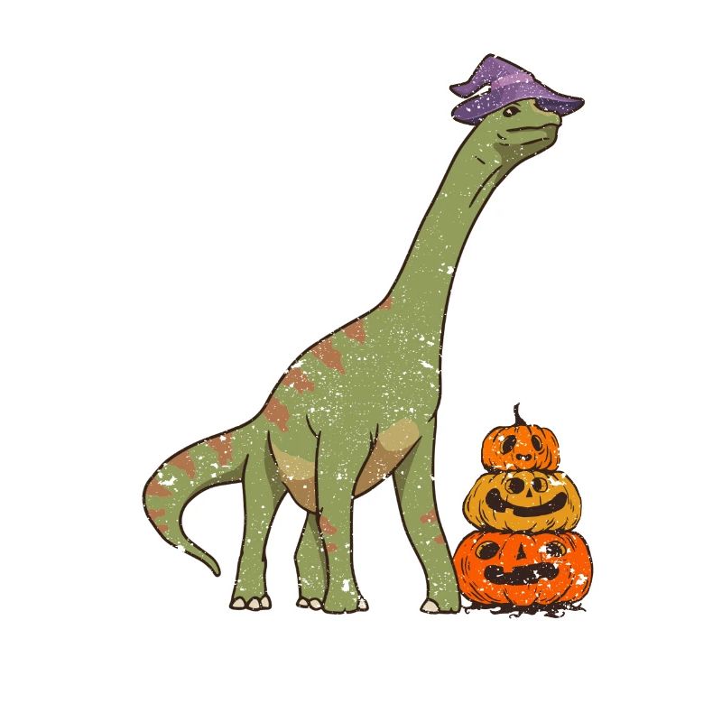Brachiosaurus Witch Pumpkin Halloween Dinosaur