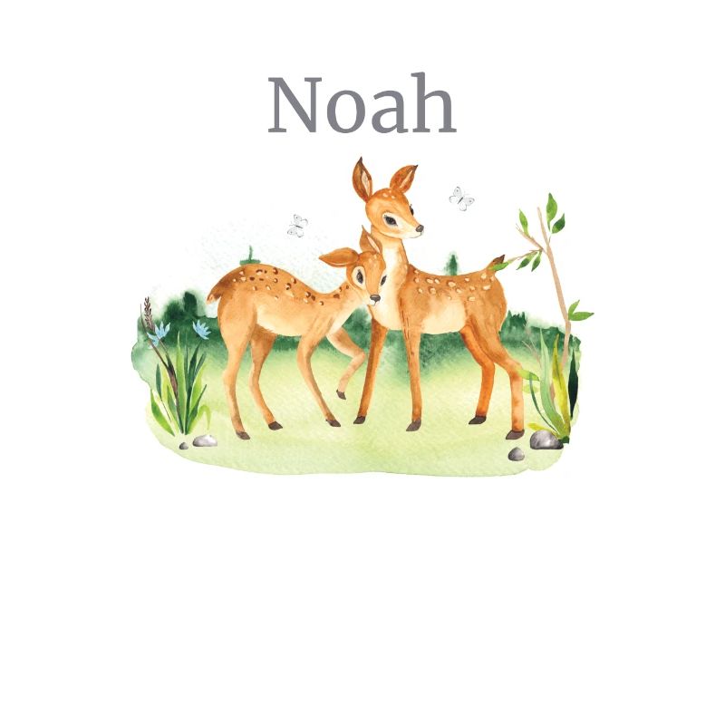 Fleurs de cerf d’animaux de la forêt Nom Noah
