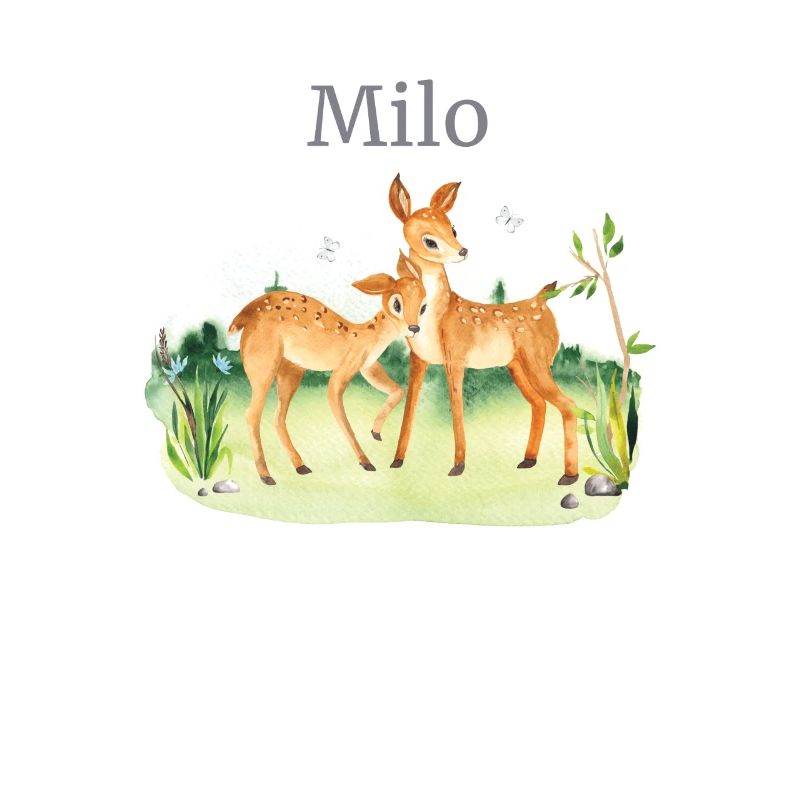 Fleurs de cerf d’animaux de la forêt Nom Milo