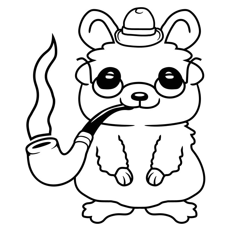Sir Hamster smokes pipe