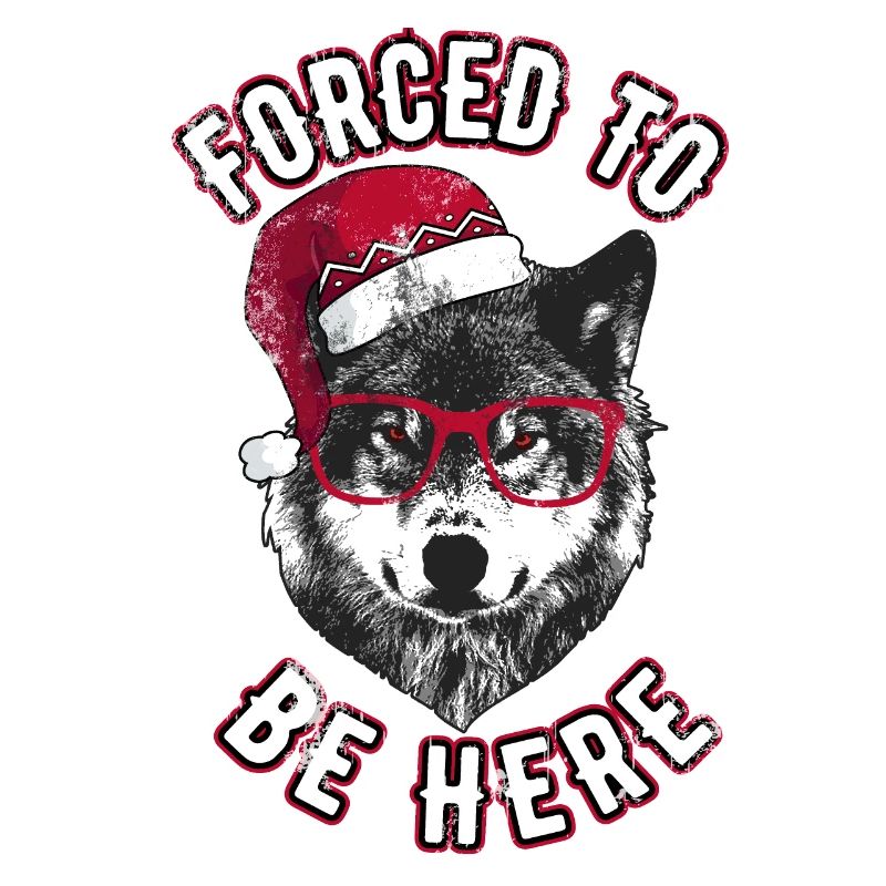 Forced to be here - Grumpy Christmas Wolf