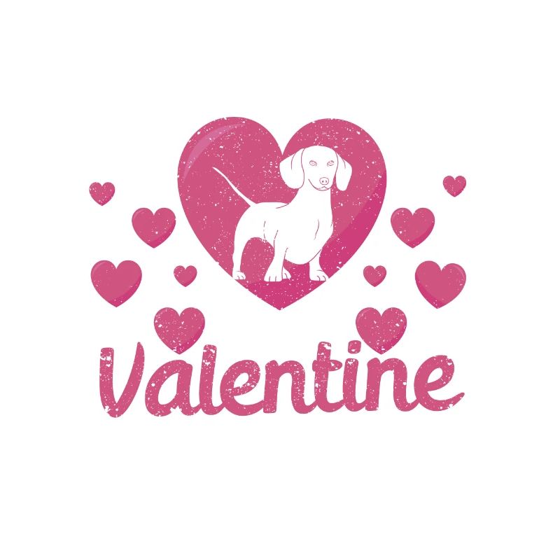Mon teckel est mon chiot de la Saint-Valentin La Saint-Valentin