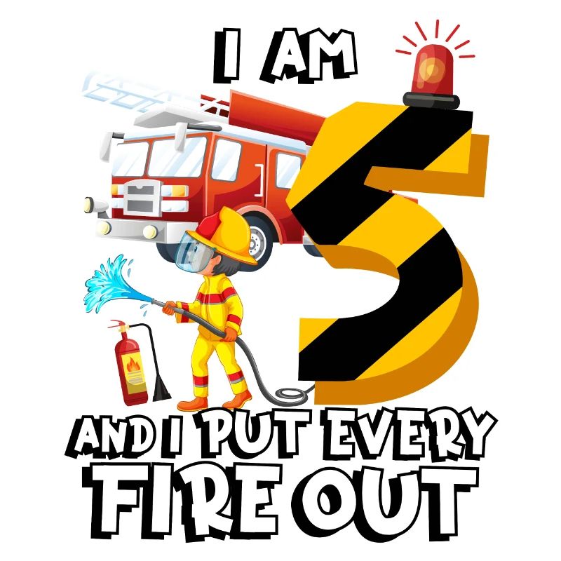Fire engine with the theme I am 5 years old,