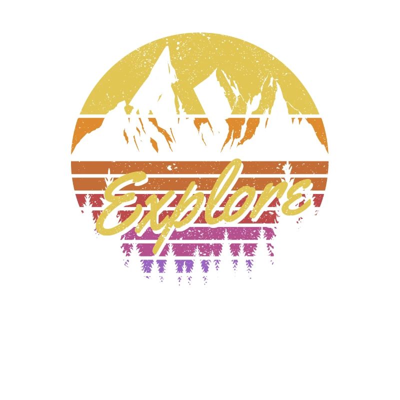 Découvrez Retro Rainbow Gradient Mountain